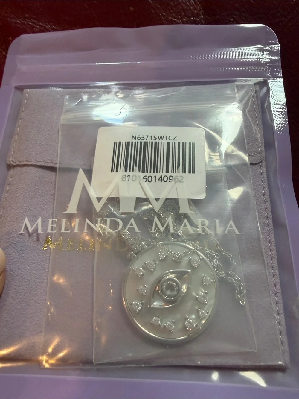 Melinda Maria Silver Evil Eye Disc Medallion Necklace NEW - Picture 6 of 8